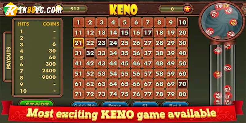 Mẹo chơi game Keno tại TK88 để thắng lớn